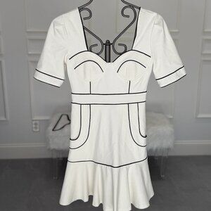 White and black mini dress Simona Maghen | Size 0